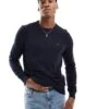 Tommy Hilfiger Crew Neck Flag Embroidery Jumper In Dark Blue For Men