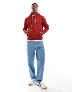 Tommy Hilfiger Drawstring Fleece Hoody In Red For Men -Tommy Hilfiger Store 207180321 4