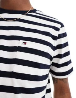 Tommy Hilfiger Patch Pocket Crew Neck T-Shirt In Multi For Men Dark Blue -Tommy Hilfiger Store 207180477 3