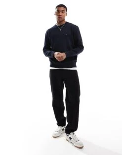 Tommy Hilfiger Fleece Crew Neck Sweatshirt In Dark Blue For Men -Tommy Hilfiger Store 207180981 3