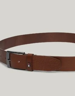 Tommy Hilfiger Leather Square Buckle Belt In Brown Red For Men -Tommy Hilfiger Store 207218544 3