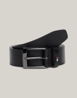 Tommy Hilfiger Leather Square Buckle Belt In Black For Men -Tommy Hilfiger Store 207218637 1 black 1