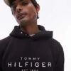 Tommy Hilfiger Large Logo Hoodie In Black For Men -Tommy Hilfiger Store 207282854 1 black