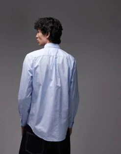 Tommy Hilfiger Flex Poplin Shirt In Light Blue For Men Sweet Blue -Tommy Hilfiger Store 207282869 3