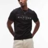 Tommy Hilfiger Large Logo T-shirt In Black For Men