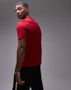 Tommy Hilfiger Label Logo T-shirt In Red For Men Medium Red -Tommy Hilfiger Store 207282934 4