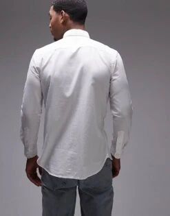 Tommy Hilfiger Flex Dobby Shirt In White For Men Th Optic White -Tommy Hilfiger Store 207282942 3