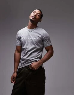 Tommy Hilfiger Large Logo T-shirt In Grey For Men Medium Grey Heather -Tommy Hilfiger Store 207282951 1 mediumgreyheather 1