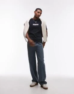 Tommy Hilfiger Box Logo T-shirt In Navy For Men Desert Sky -Tommy Hilfiger Store 207282988 4