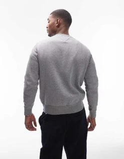 Tommy Hilfiger Logo Tipped Sweatshirt In Grey For Men Medium Grey Heather -Tommy Hilfiger Store 207282989 4