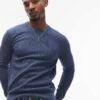Tommy Hilfiger Essential Crew Neck Jumper In Blue For Men Aegean Sea Heather