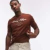 Tommy Hilfiger Script Logo T-shirt In Brown For Men Rich Mocha -Tommy Hilfiger Store 207283005 1 richmocha