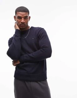 Tommy Hilfiger Chunky Knit Jumper In Navy For Men Desert Sky