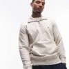 Tommy Hilfiger 1/4 Zip Sweatshirt In Off White For Men Heathered Oatmilk -Tommy Hilfiger Store 207283046 1 heatheredoatmilk