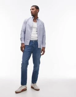 Tommy Hilfiger Heritage Oxford Shirt In Light Blue For Men Royal Blue -Tommy Hilfiger Store 207283068 3