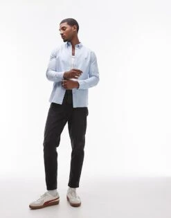 Tommy Hilfiger Flex Dobby Shirt In Light Blue For Men Breezy Blue -Tommy Hilfiger Store 207283092 3