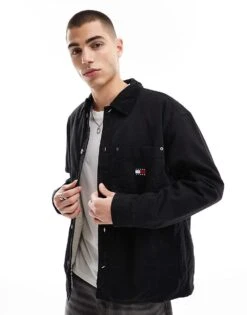 Tommy Jeans Cord Overshirt In Black For Men -Tommy Hilfiger Store 207285756 1 black 1