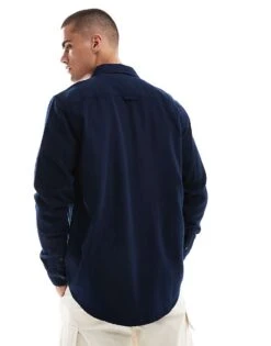 Tommy Jeans Logo Flannel Shirt In Navy For Men Dark Night Navy -Tommy Hilfiger Store 207285773 4