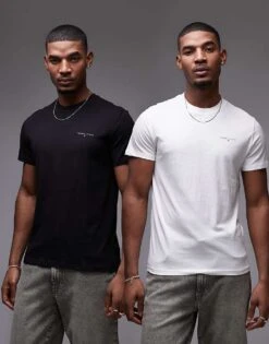 Tommy Jeans 2 Pack Linear Logo T-shirts In Black And White For Men Black /ecru -Tommy Hilfiger Store 207285781 1 blackecru 1