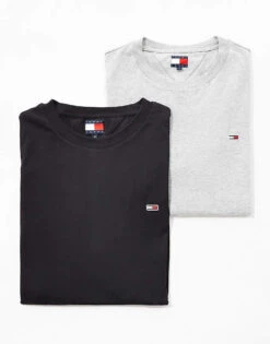 Tommy Jeans 2 Pack Flag Logo T-shirts In Black And Grey For Men Grey Htr / Black -Tommy Hilfiger Store 207285798 1 greyhtrblack 1
