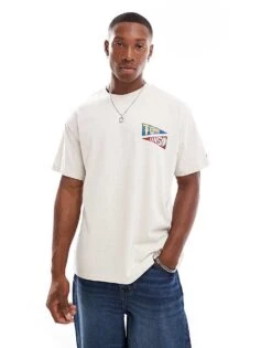 Tommy Jeans University Flag T-shirt In Beige For Men -Tommy Hilfiger Store 207285799 3