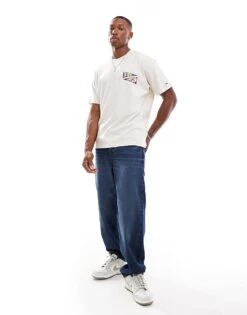 Tommy Jeans University Flag T-shirt In Beige For Men -Tommy Hilfiger Store 207285799 4