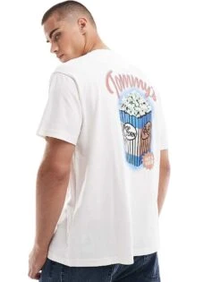 Tommy Jeans Popcorn Back Print Graphic T-shirt In Off White For Men Ancient White -Tommy Hilfiger Store 207285809 1 ancientwhite 1