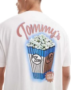 Tommy Jeans Popcorn Back Print Graphic T-shirt In Off White For Men Ancient White -Tommy Hilfiger Store 207285809 4