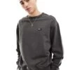 Tommy Jeans Badge Sweatshirt In Washed Black For Men