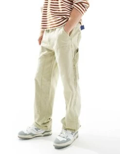 Tommy Jeans Cord Carpenter Trousers In Beige For Men Kelp