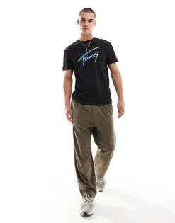 Tommy Jeans Large Logo Signature T-shirt In Black For Men -Tommy Hilfiger Store 207285861 1 black 1