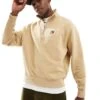 Tommy Jeans 1/4 Zip Sweatshirt In Tan For Men Relic Tan