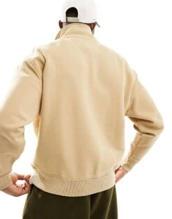 Tommy Jeans 1/4 Zip Sweatshirt In Tan For Men Relic Tan -Tommy Hilfiger Store 207285886 4