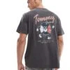Tommy Jeans Fun Record Backprint Graphic T-shirt In Washed Black For Men -Tommy Hilfiger Store 207285894 1 black