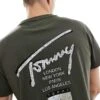 Tommy Jeans Regular Signature Back Print T-shirt In Olive Green And White For Men Fatigue Green -Tommy Hilfiger Store 207285955 1 fatiguegreen