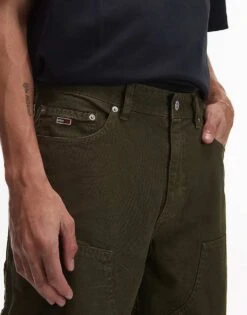 Tommy Jeans Jaimie Carpenter Trousers In Olive Green For Men Fatigue Green -Tommy Hilfiger Store 207286058 5