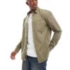 Tommy Jeans Regular Twill Shirts In Washed Khaki For Men Fatigue Green