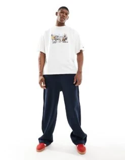 Tommy Jeans Fun Camping Graphic T-shirt In White For Men Seedpearl -Tommy Hilfiger Store 207286169 3