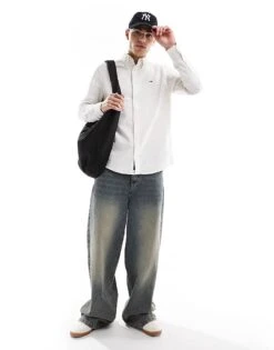 Tommy Jeans Regular Oxford Shirt In White For Men Ecru -Tommy Hilfiger Store 207286218 4