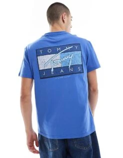 Tommy Jeans Flag Back Print Graphic T-shirt In Blue For Men Tempo Blue -Tommy Hilfiger Store 207286240 1 tempoblue 1