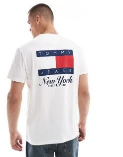 Tommy Jeans Flag Back Print Graphic T-shirt In White For Men Ecru -Tommy Hilfiger Store 207286244 1 ecru 1