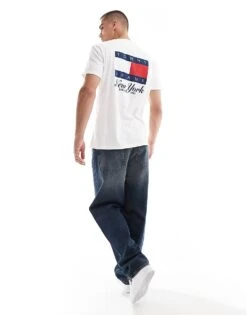 Tommy Jeans Flag Back Print Graphic T-shirt In White For Men Ecru -Tommy Hilfiger Store 207286244 4