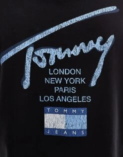Tommy Jeans Regular Signature Back Print T-shirt In Black And Blue For Men -Tommy Hilfiger Store 207286327 3