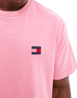 Tommy Jeans Relaxed Badge T-shirt In Bright Pink For Men Preppy Pink -Tommy Hilfiger Store 207286328 3