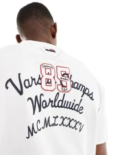 Tommy Jeans Chest Script Logo T-shirt In Off White For Men Ancient White -Tommy Hilfiger Store 207286407 3