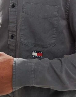 Tommy Jeans Regular Twill Shirts In Washed Black For Men -Tommy Hilfiger Store 207286456 3