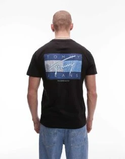Tommy Jeans Flag Back Print Graphic T-shirt In Black For Men -Tommy Hilfiger Store 207286466 1 black 1