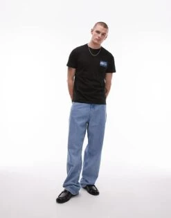 Tommy Jeans Flag Back Print Graphic T-shirt In Black For Men -Tommy Hilfiger Store 207286466 4