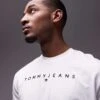 Tommy Jeans Linear Logo T-shirt In White For Men -Tommy Hilfiger Store 207442712 1 white