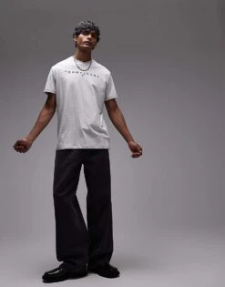 Tommy Jeans Linear Logo T-shirt In Grey For Men -Tommy Hilfiger Store 207442734 4
